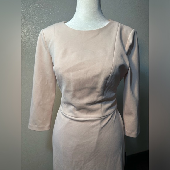 Adrianna papell knit crepe tie waist sheath dress blush pink women size 2 - Picture 9 of 17
